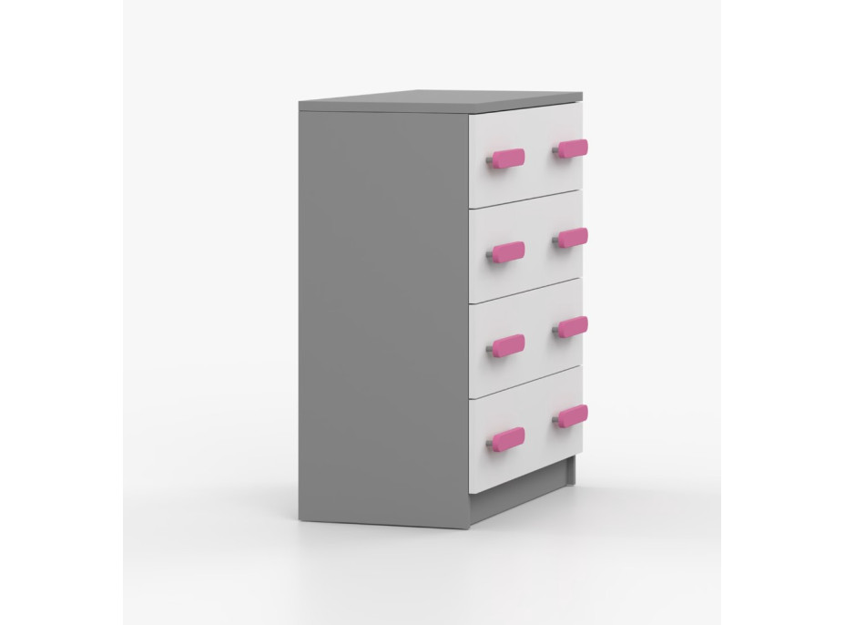 Komoda SCOUT - šedá/bílá (více variant)