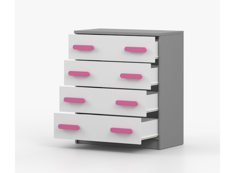 Komoda SCOUT - šedá/bílá (více variant)