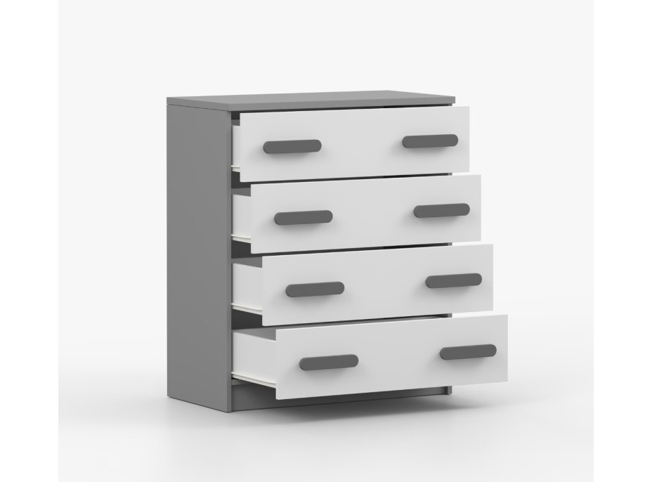 Komoda SCOUT - šedá/bílá (více variant)