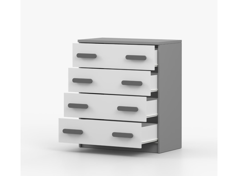 Komoda SCOUT - šedá/bílá (více variant)