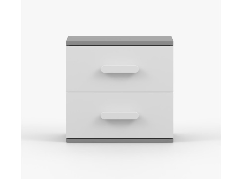Noční stolek SCOUT - šedý/bílý (více variant)