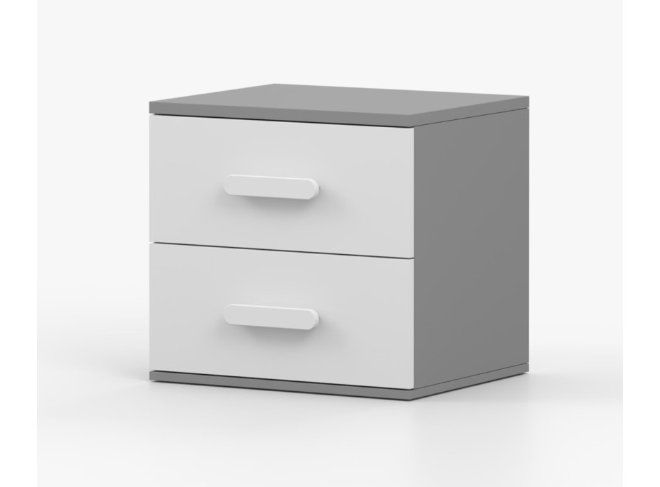 Noční stolek SCOUT - šedý/bílý (více variant)