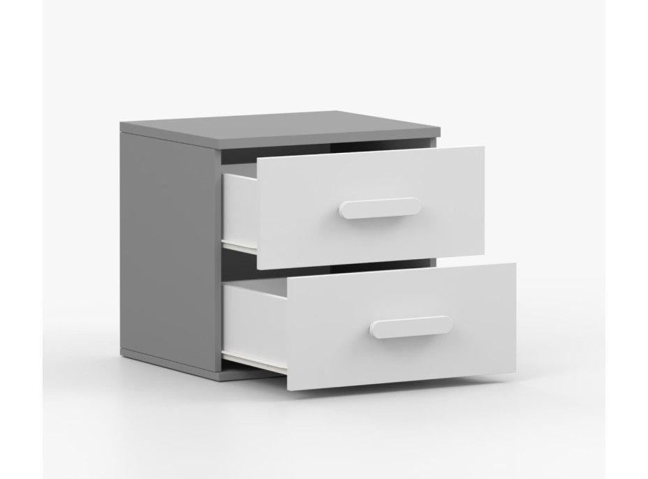 Noční stolek SCOUT - šedý/bílý (více variant)