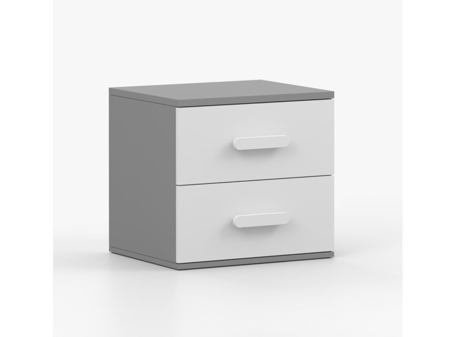 Noční stolek SCOUT - šedý/bílý (více variant)