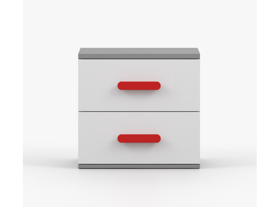 Noční stolek SCOUT - šedý/bílý (více variant)