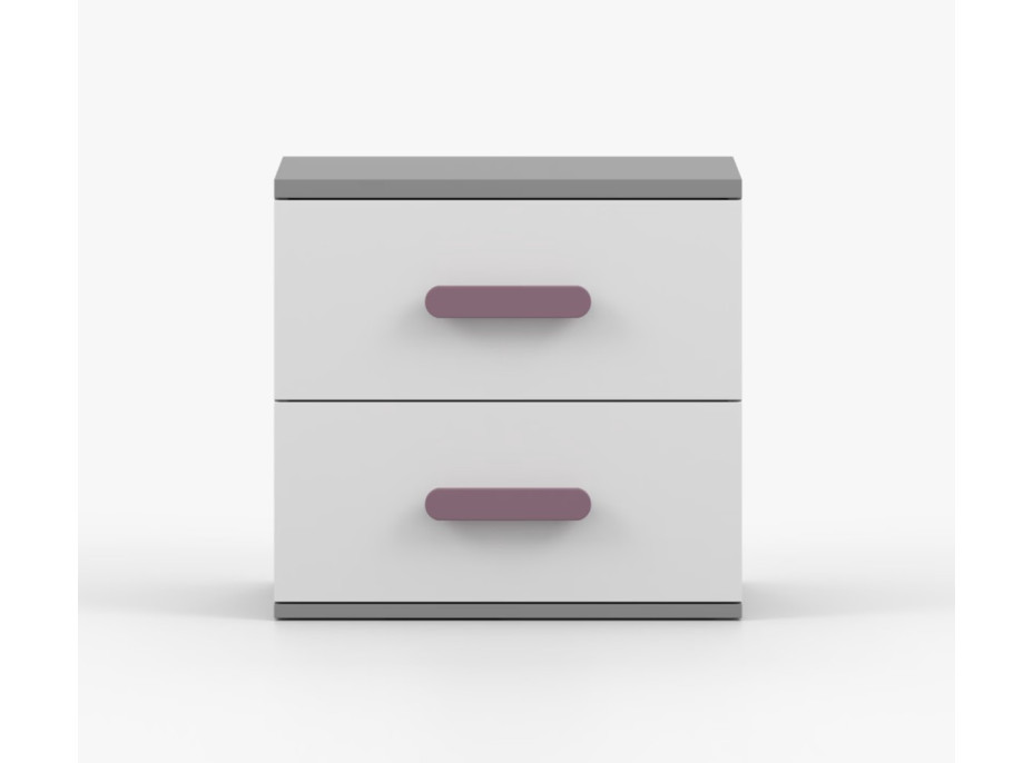 Noční stolek SCOUT - šedý/bílý (více variant)