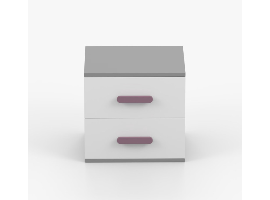 Noční stolek SCOUT - šedý/bílý (více variant)