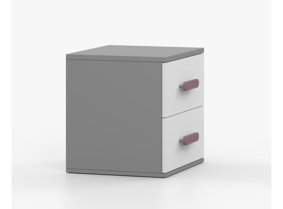 Noční stolek SCOUT - šedý/bílý (více variant)