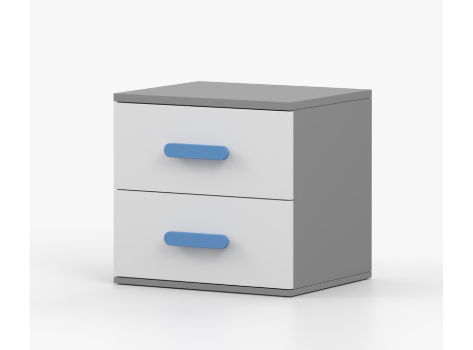 Noční stolek SCOUT - šedý/bílý (více variant)
