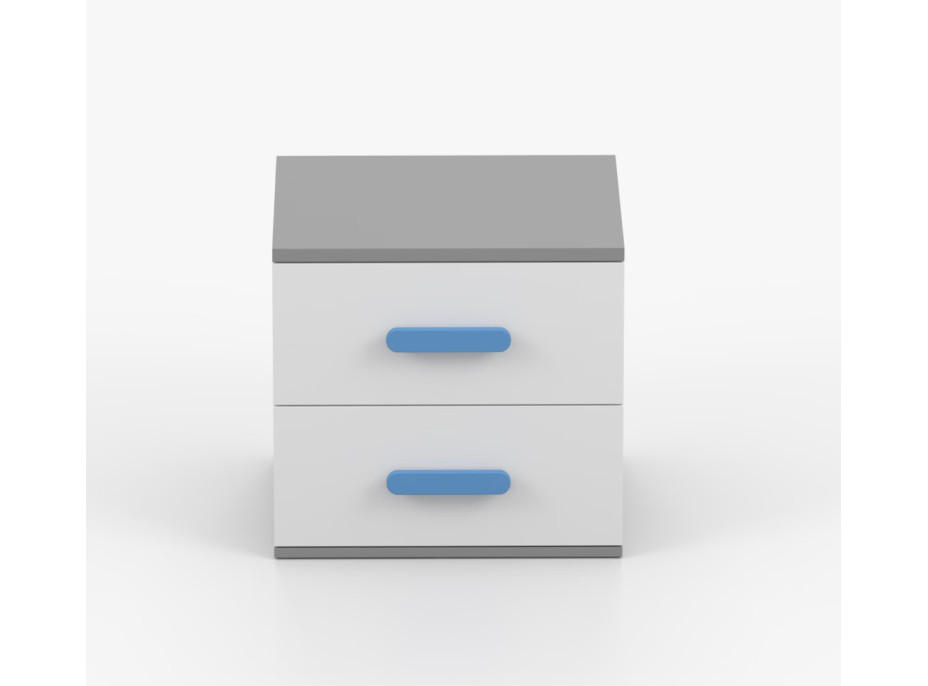 Noční stolek SCOUT - šedý/bílý (více variant)
