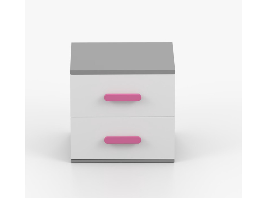 Noční stolek SCOUT - šedý/bílý (více variant)