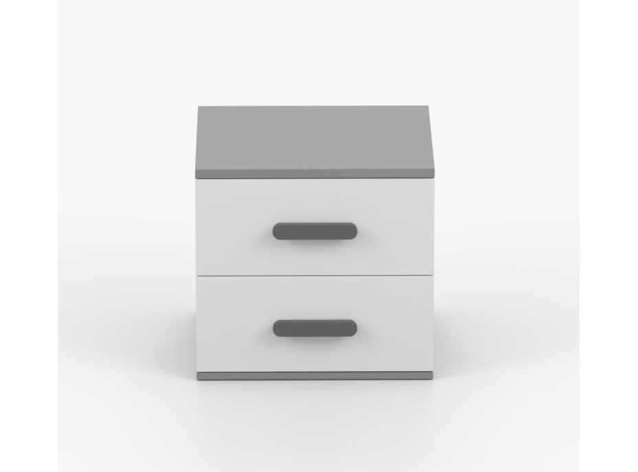 Noční stolek SCOUT - šedý/bílý (více variant)