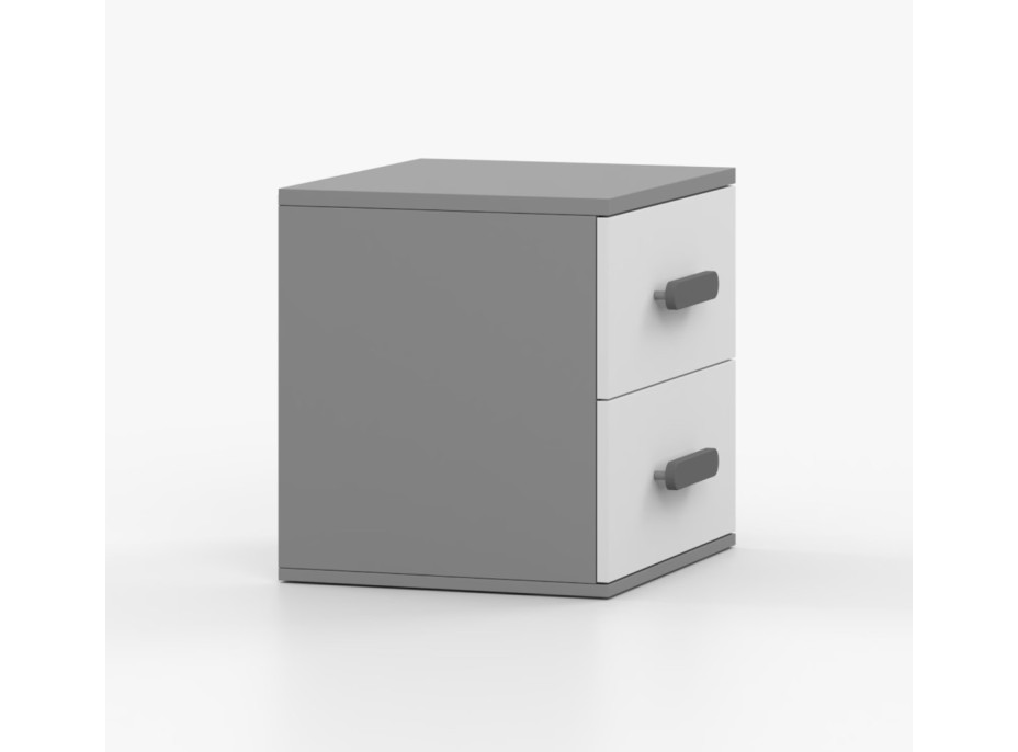 Noční stolek SCOUT - šedý/bílý (více variant)