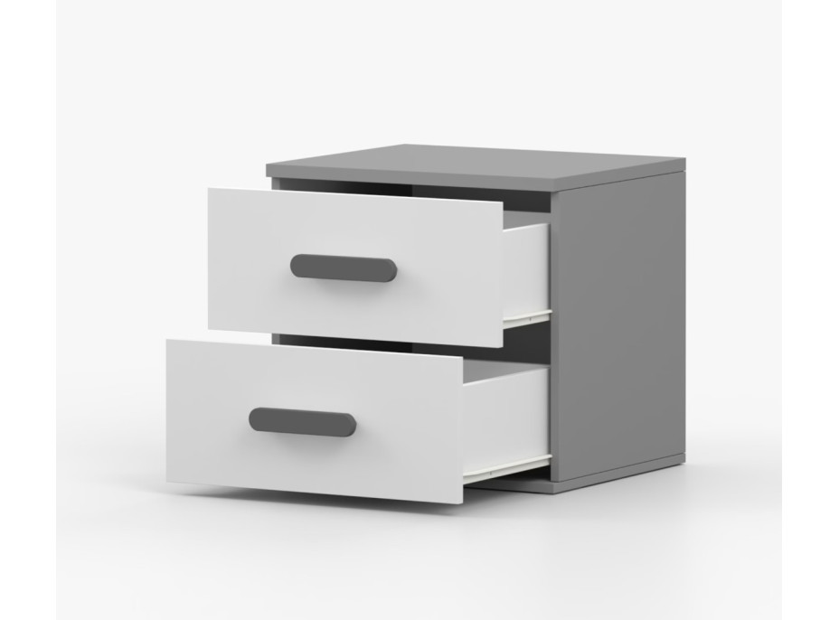 Noční stolek SCOUT - šedý/bílý (více variant)