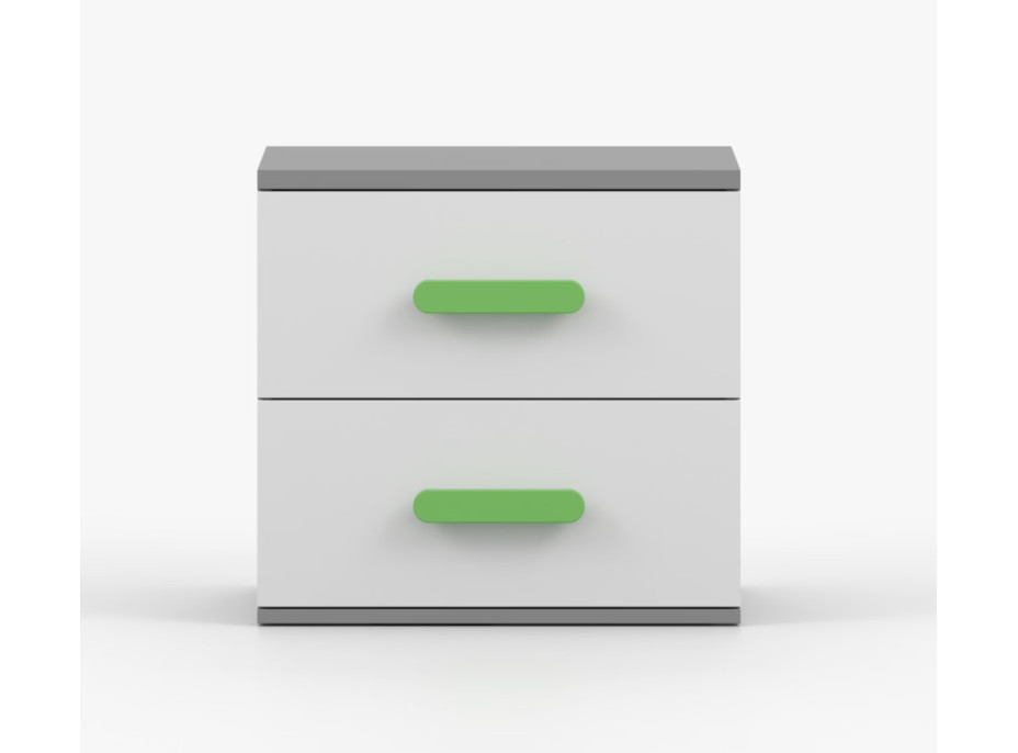 Noční stolek SCOUT - šedý/bílý (více variant)