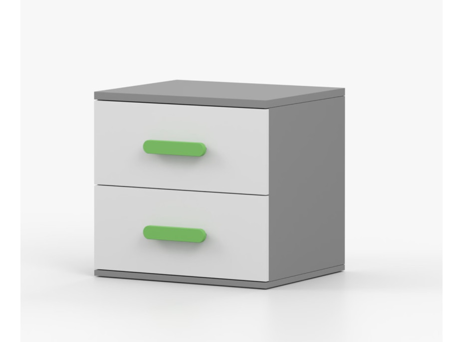 Noční stolek SCOUT - šedý/bílý (více variant)