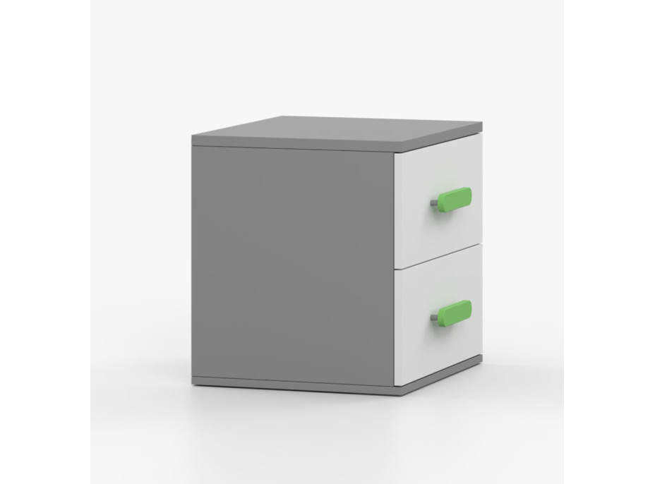 Noční stolek SCOUT - šedý/bílý (více variant)