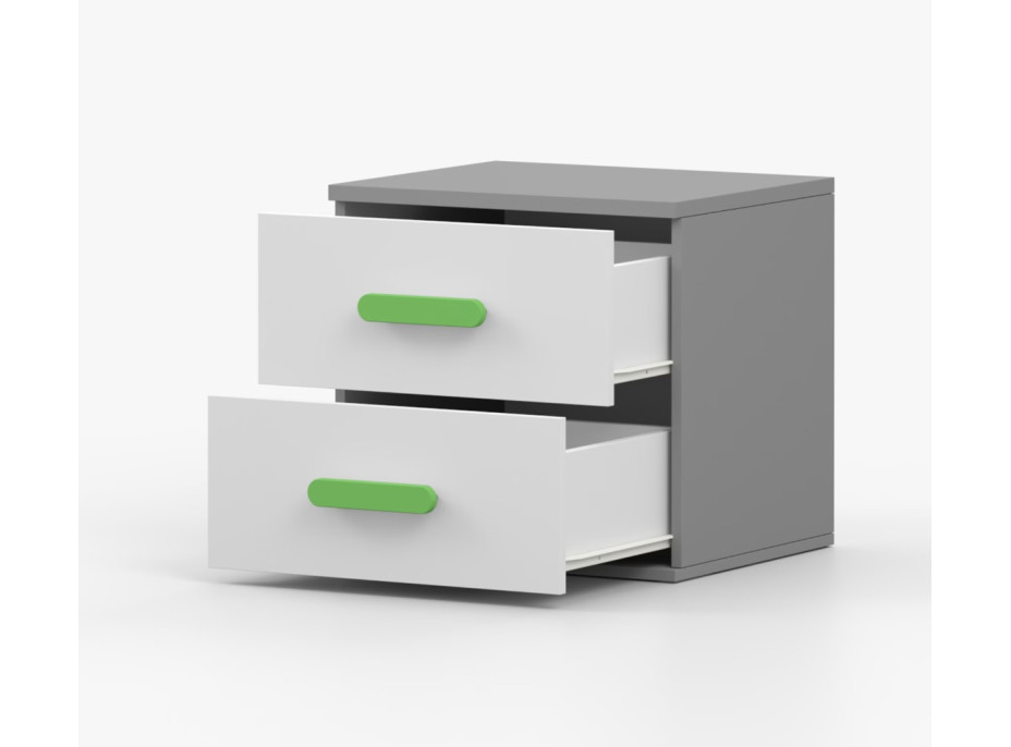 Noční stolek SCOUT - šedý/bílý (více variant)