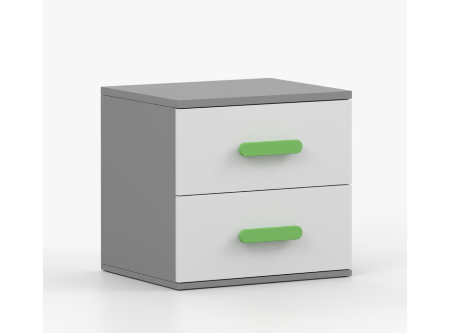 Noční stolek SCOUT - šedý/bílý (více variant)