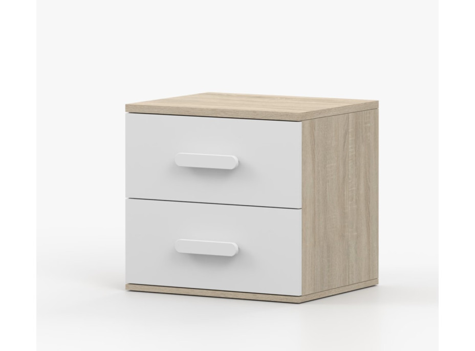 Noční stolek SCOUT - dub sonoma/bílý (více variant)