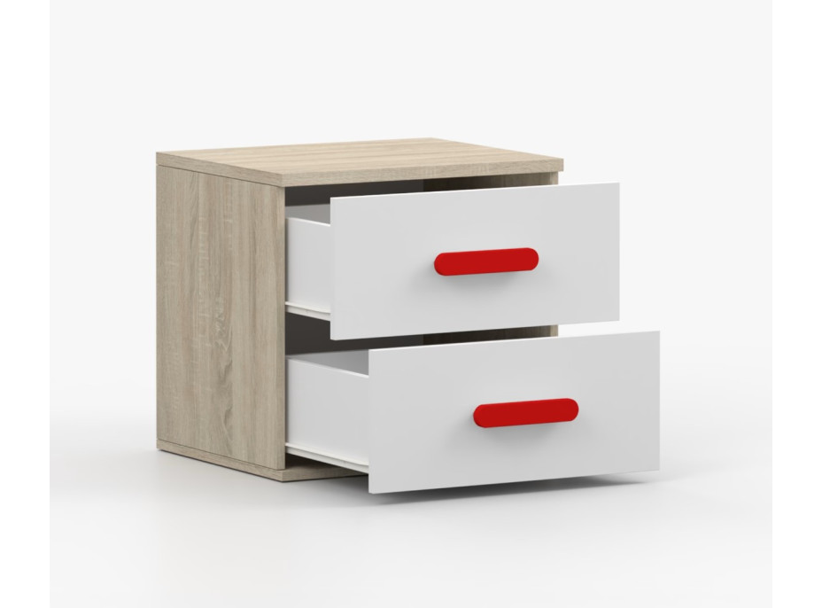 Noční stolek SCOUT - dub sonoma/bílý (více variant)