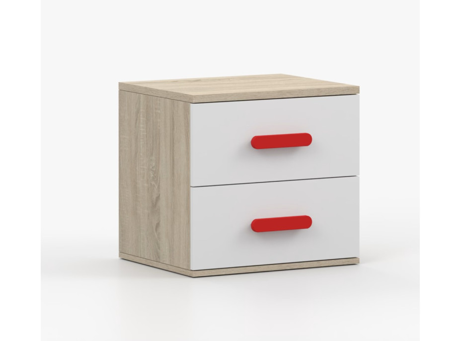 Noční stolek SCOUT - dub sonoma/bílý (více variant)