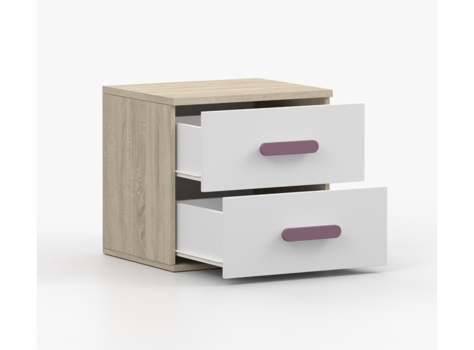 Noční stolek SCOUT - dub sonoma/bílý (více variant)