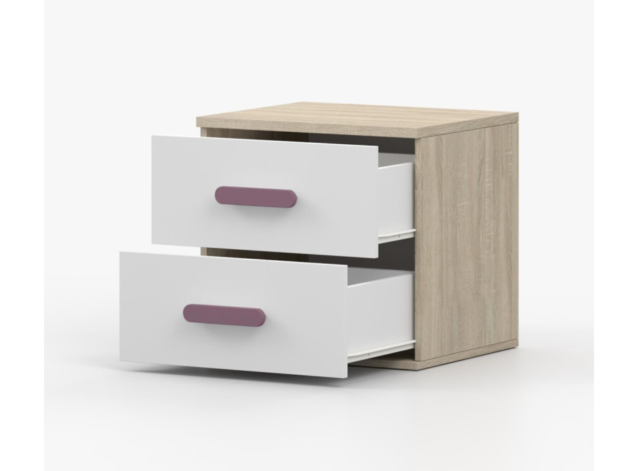 Noční stolek SCOUT - dub sonoma/bílý (více variant)