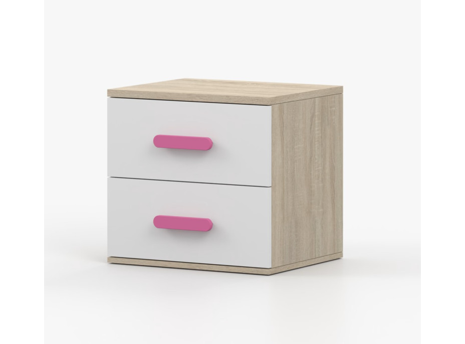 Noční stolek SCOUT - dub sonoma/bílý (více variant)