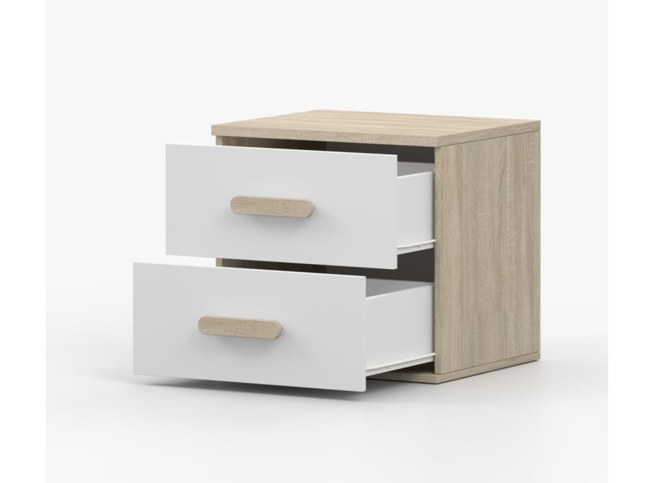 Noční stolek SCOUT - dub sonoma/bílý (více variant)