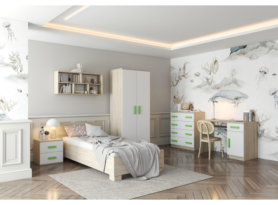 Šatní skříň SCOUT 80 - dub sonoma/bílá (více variant)