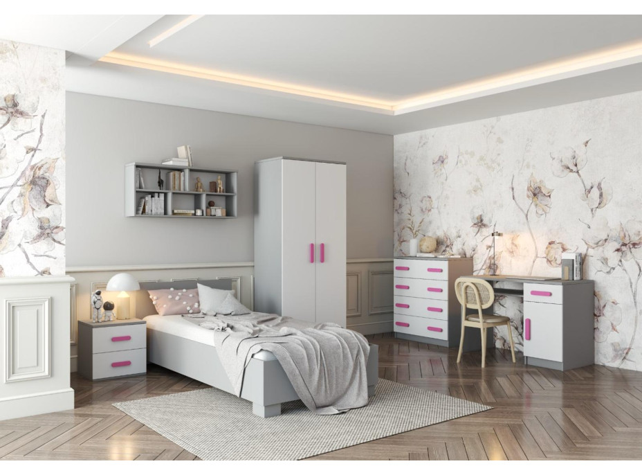 Šatní skříň SCOUT 80 - šedá/bílá (více variant)