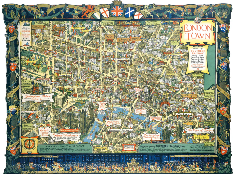 GIBSONS Puzzle Londýn ze Southern Railway 1000 dílků