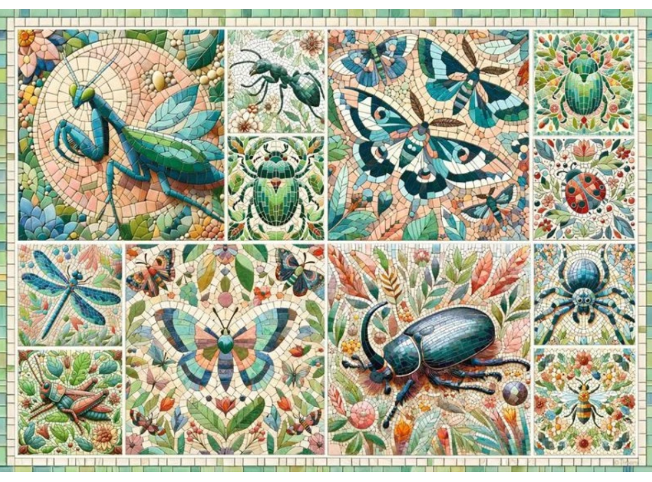 CHERRY PAZZI Puzzle Mozaika miniaturní divočiny 1000 dílků