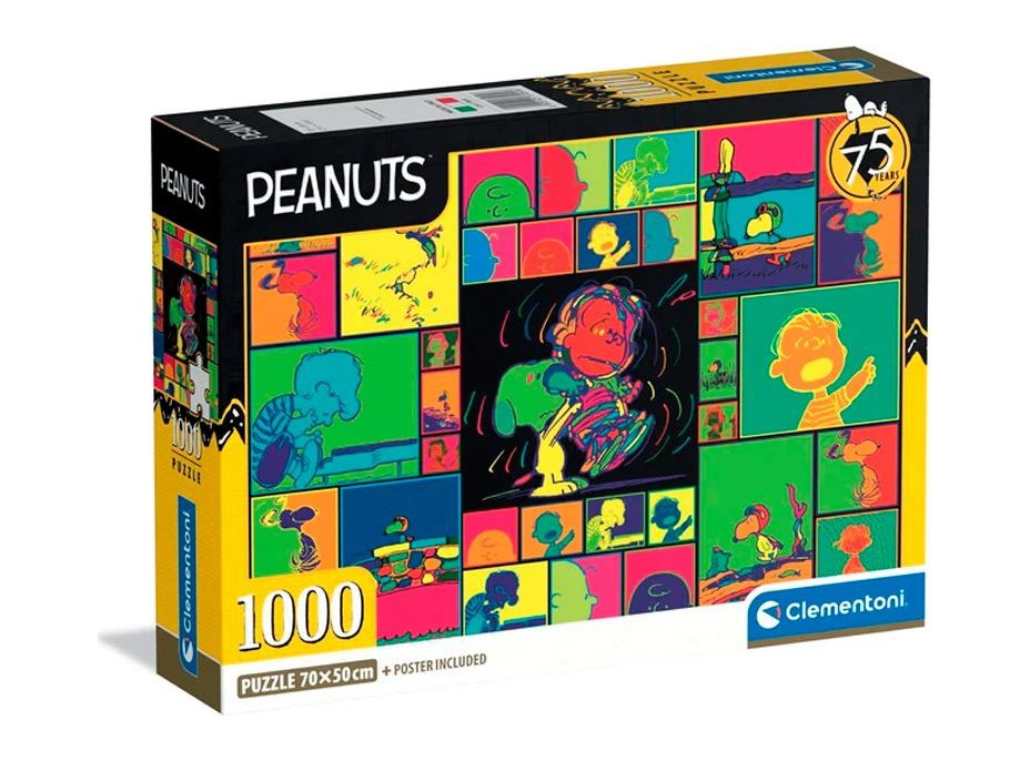 CLEMENTONI Puzzle Peanuts: Barevná koláž 1000 dílků