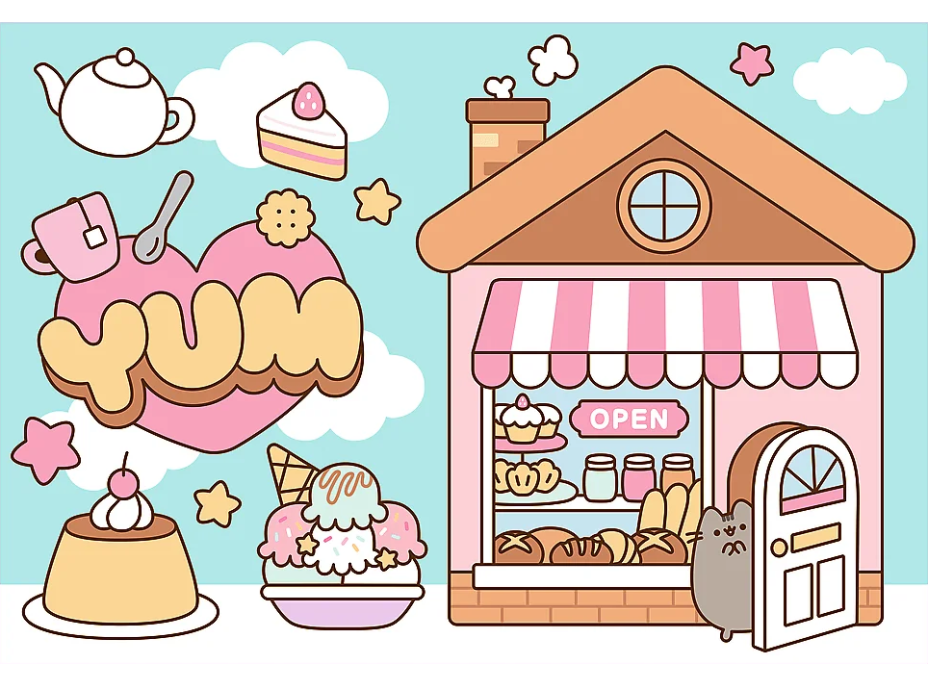 TREFL Puzzle Pusheen: Seznamte se s Pusheen 4x250 dílků