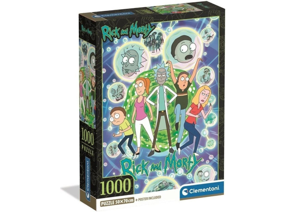 CLEMENTONI Puzzle Rick&Morty: Multivesmírná koláž 1000 dílků