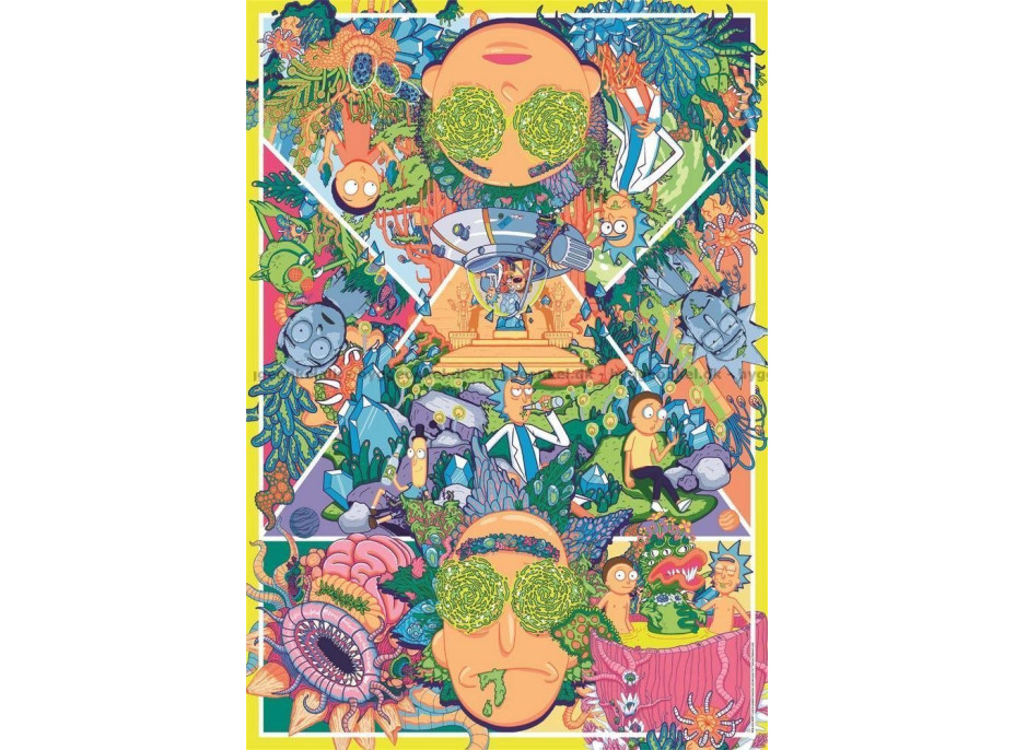 CLEMENTONI Puzzle Rick&Morty: Psychedelická koláž 1000 dílků