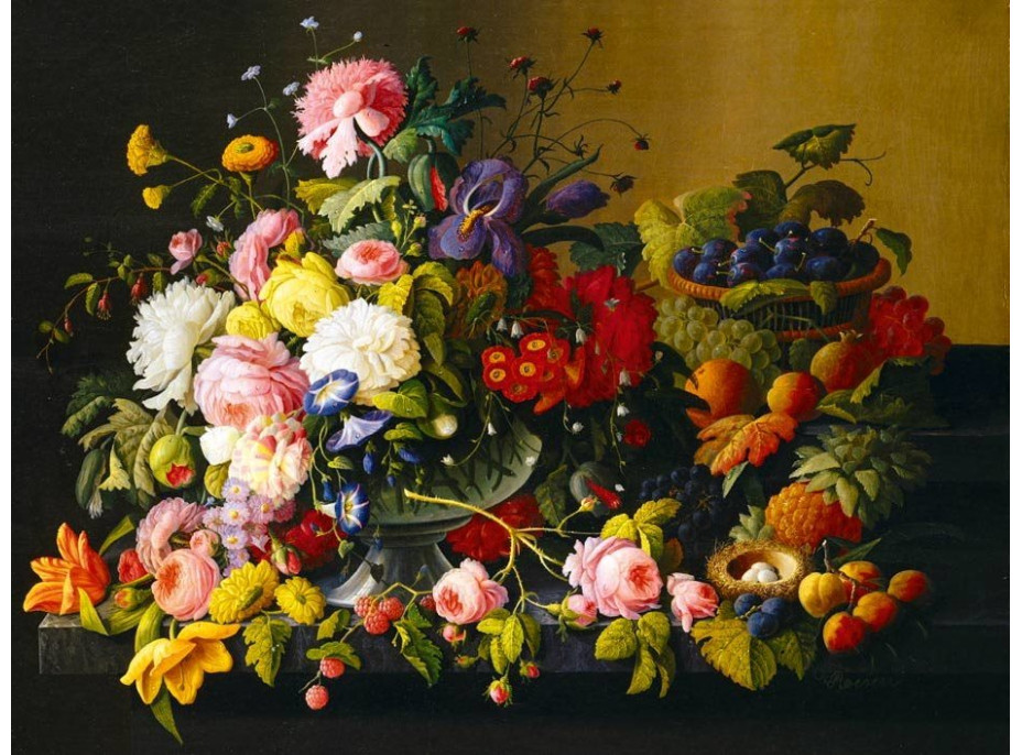 BLUEBIRD Puzzle Zátiší, květiny a ovoce 1000 dílků