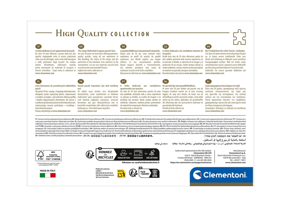 CLEMENTONI Puzzle Zlatá hodina na hradě Eltz 1000 dílků