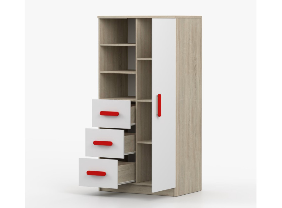 Regál SCOUT - dub sonoma/bílý (více variant)