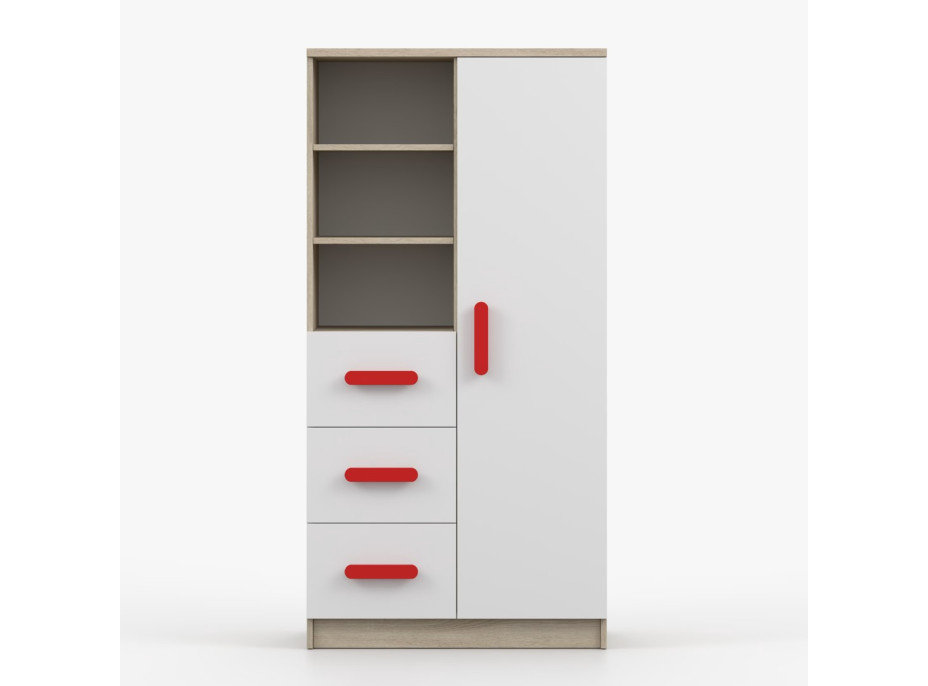 Regál SCOUT - dub sonoma/bílý (více variant)