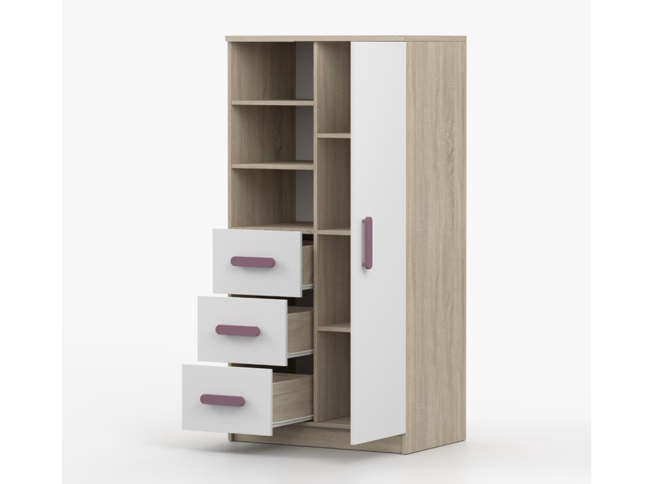 Regál SCOUT - dub sonoma/bílý (více variant)