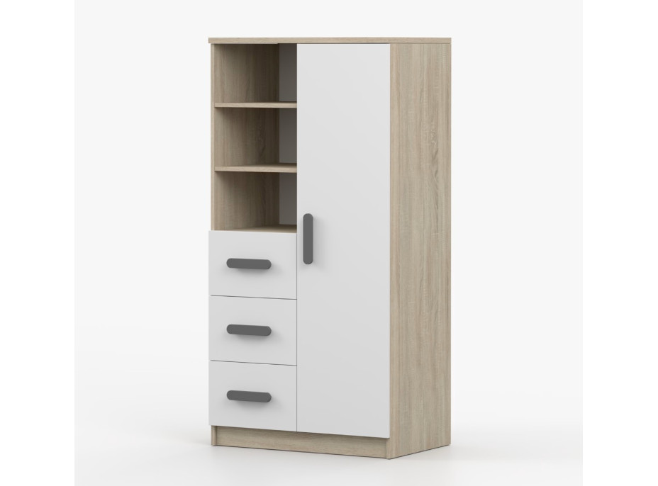 Regál SCOUT - dub sonoma/bílý (více variant)