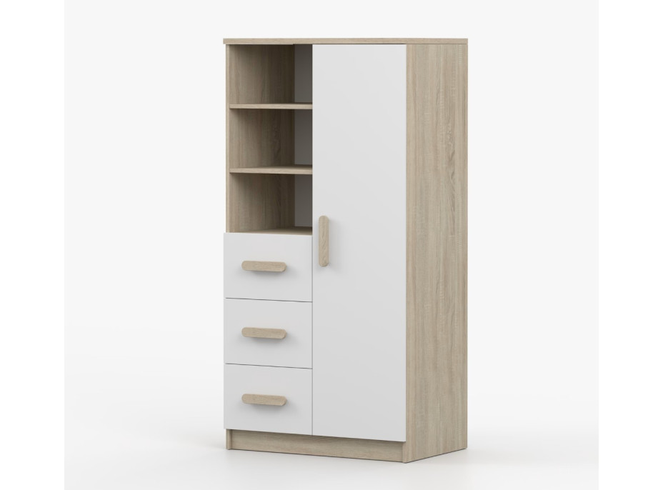 Regál SCOUT - dub sonoma/bílý (více variant)