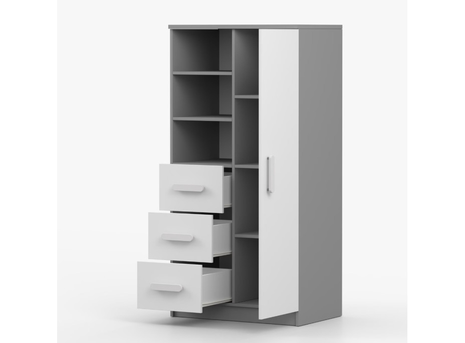 Regál SCOUT - šedý/bílý (více variant)