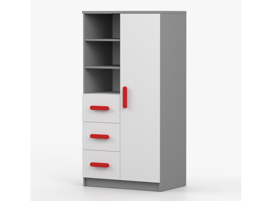 Regál SCOUT - šedý/bílý (více variant)