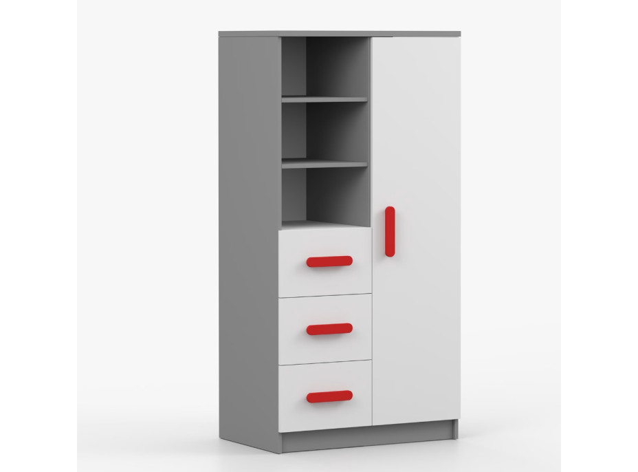 Regál SCOUT - šedý/bílý (více variant)