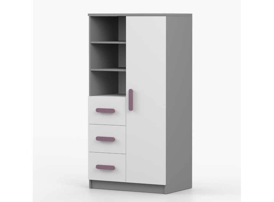Regál SCOUT - šedý/bílý (více variant)