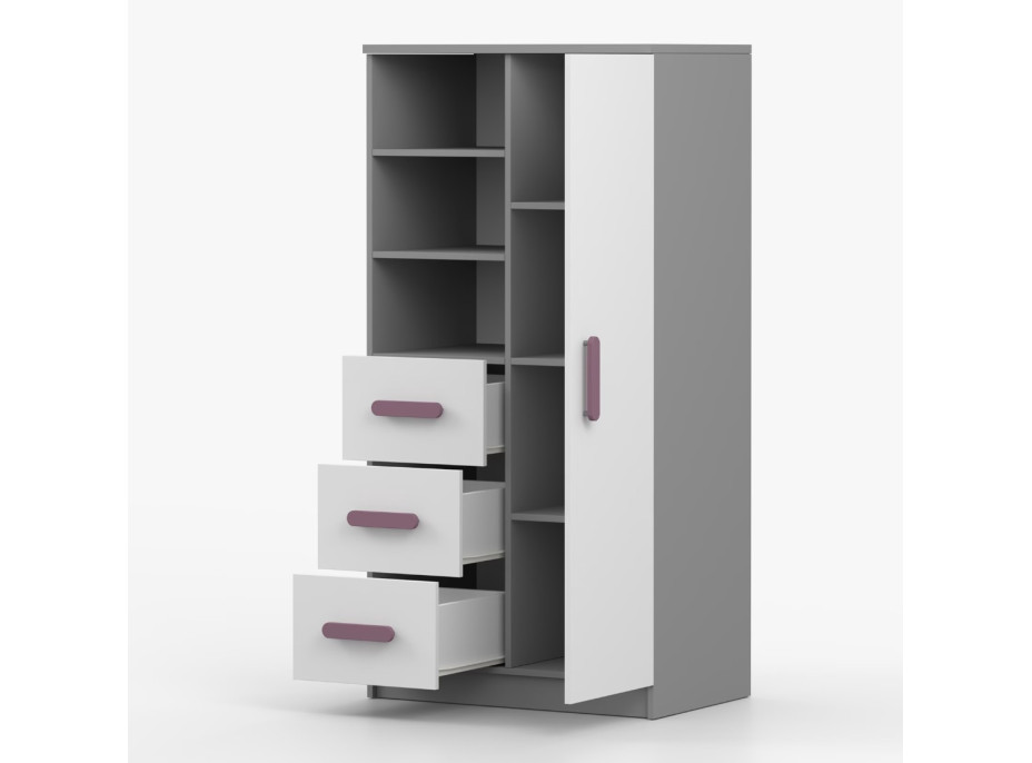 Regál SCOUT - šedý/bílý (více variant)